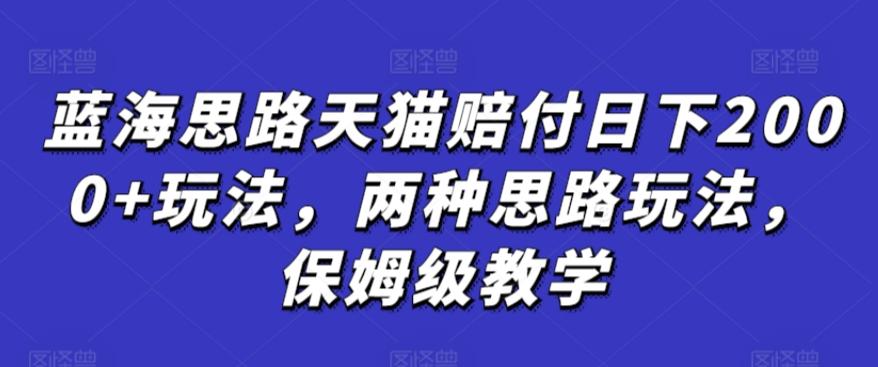 蓝海思路天猫赔付日下2000+玩法，两种思路玩法，保姆级教学【仅揭秘】-搞个副业