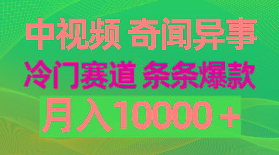 (9627期)中视频奇闻异事，冷门赛道条条爆款，月入10000＋-搞个副业