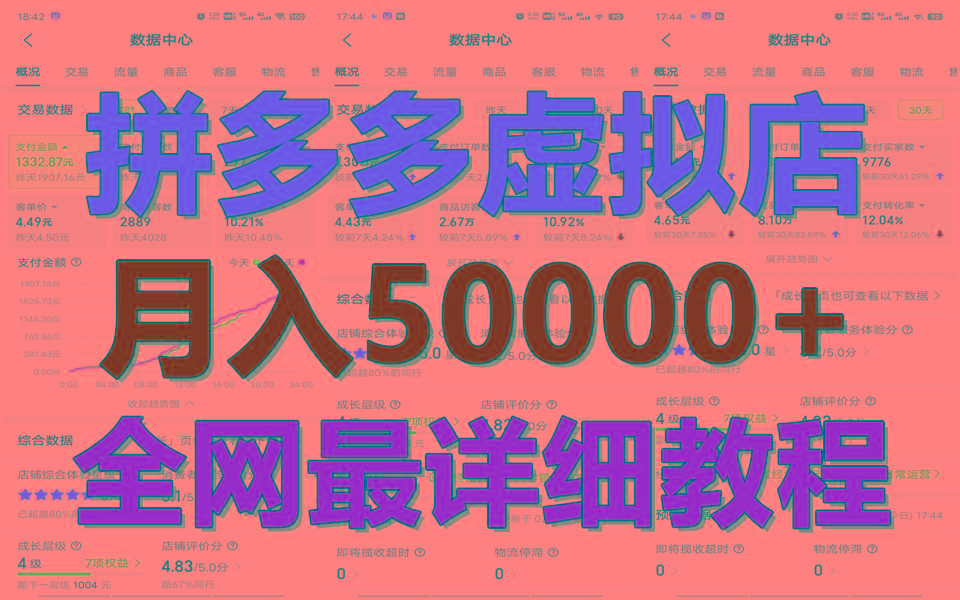 拼多多虚拟电商训练营月入50000+你也行，暴利稳定长久，副业首选-搞个副业