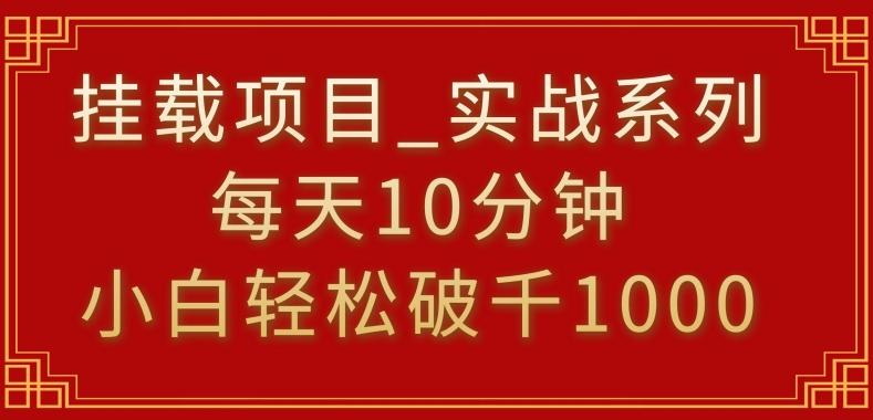 挂载项目，小白轻松破1000，每天10分钟，实战系列保姆级教程【揭秘】-搞个副业