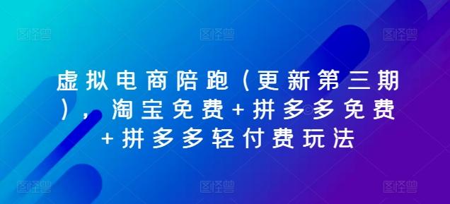 虚拟电商陪跑(更新第三期)，淘宝免费+拼多多免费+拼多多轻付费玩法-搞个副业
