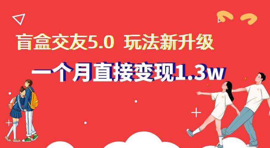 盲盒交友5.0，玩法全新升级，一个月直接变现1.3W，新手小白轻松上手【揭秘】-搞个副业