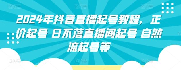 2024年抖音直播起号教程，正价起号 日不落直播间起号 自然流起号等-搞个副业