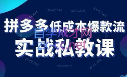 卡卡老师·拼多多低成本爆款流实战私教课-搞个副业