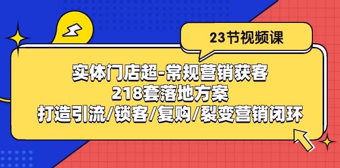 实体门店超-常规营销获客：218套落地方案/打造引流/锁客/复购/裂变营销-搞个副业