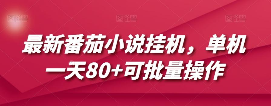 最新番茄小说挂机，单机一天80+可批量操作【揭秘】-搞个副业