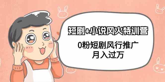 小说+短剧风火特训营，0粉短剧小说风行推广，实现月入过万-搞个副业